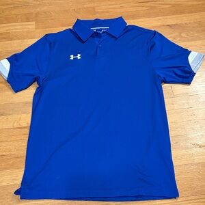 Under Armour Men's Vibrant Blue Polo with Gray Accents